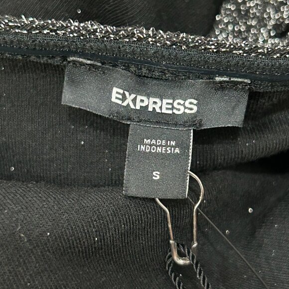 Express Silver Sparkly Halter Neck Top Size S Cocktail Dressy NWT - Picture 4 of 9
